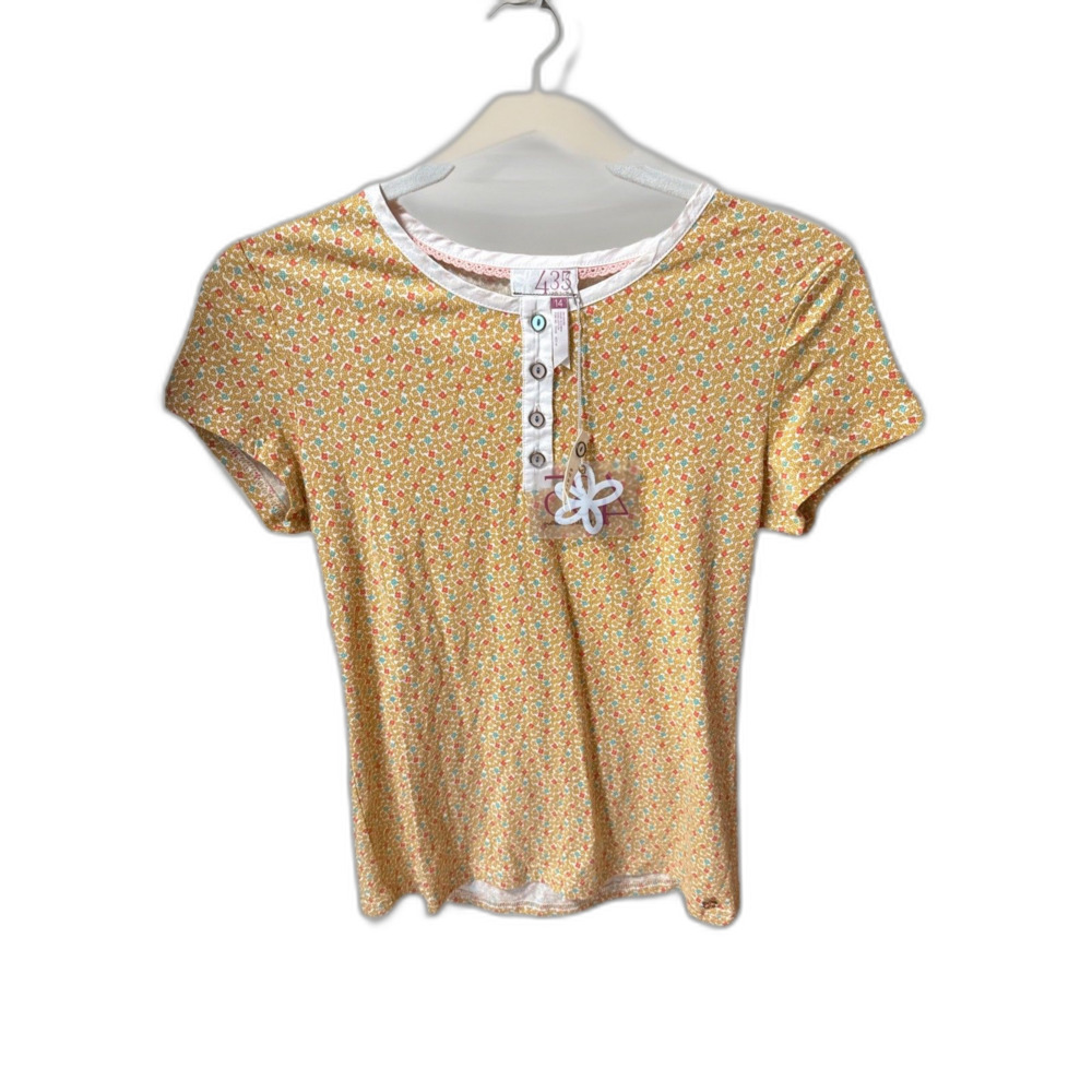 NWT Matilda Jane 435 Teen Girl Yellow Floral Top Size 14